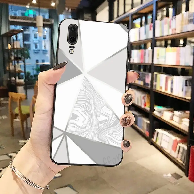 

Colorful pattern marble geometry Phone Case For Huawei honor Mate P 10 20 30 40 i 9 8 pro x Lite smart 2019 nova 5t