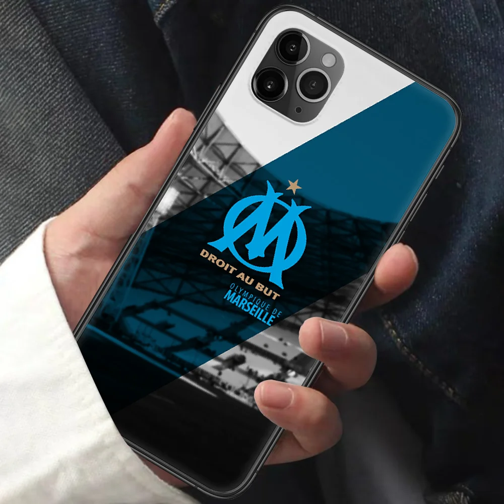 

Football Club Marseille Phone Case For Iphone 11 12 Mini PRO XR X XS MAX 6 6s 7 8 Plus 5 5s SE 2020 black Cell Silicone