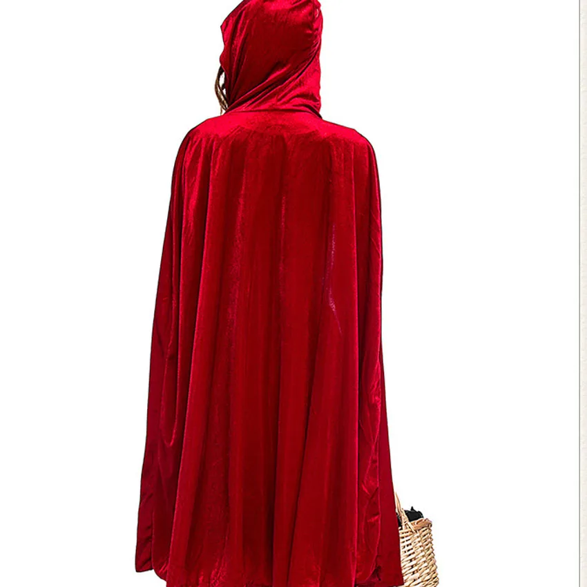 

Halloween Costumes for Women Cosplay Little Red Riding Hood Set Red Dress+Hooded Cloak Novelty Stage Performance Dress