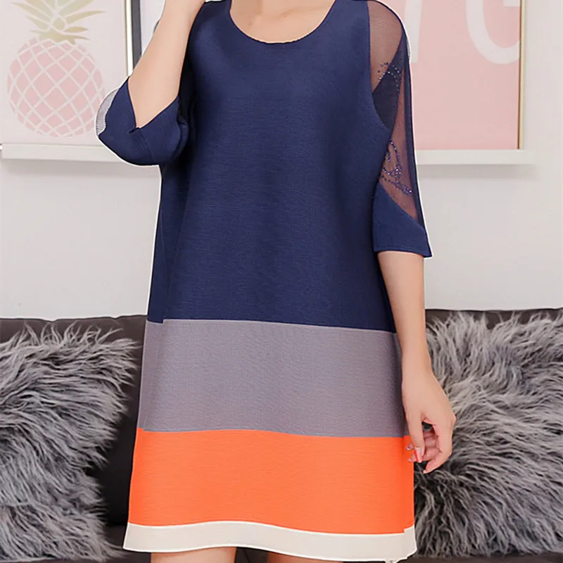 Женское элегантное Плиссированное Сетчатое мини платье miяка с вышивкой бисером