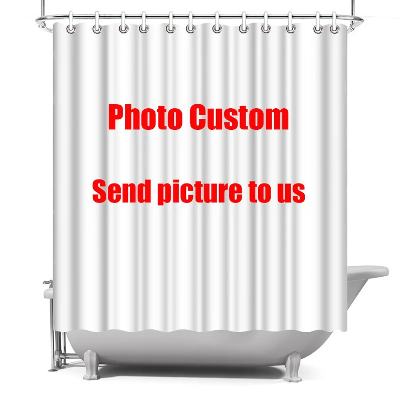 

Photo Custom Bathroom Shower Curtain Waterproof Polyester Fabric Dinosaur Fossil Bath Curtain Decor with Hooks 180x180cm