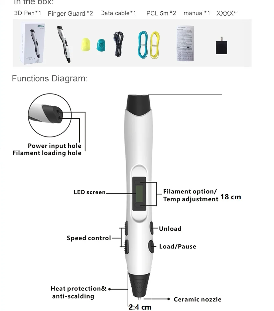Новинка 3D Ручка высокое качество безопасность оригинал сделай сам печать ABS PLA PCL