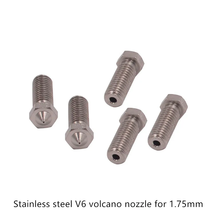 

3D Printer Volcano Nozzle Extra Lengthen Stainless Steel M6 0.2/0.3/0.4/0.5/0.6/0.8/1.0/1.2mm for 1.75mm filament