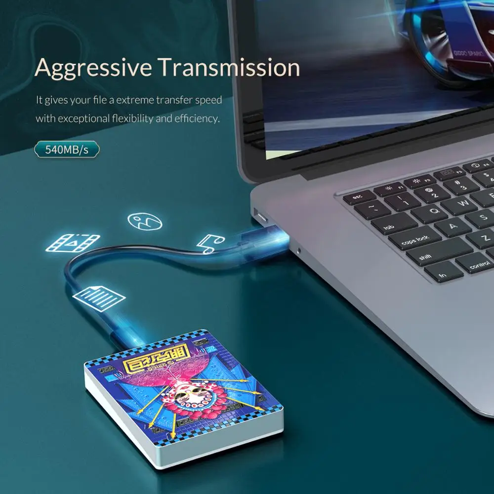 Внешний твердотельный накопитель ORICO 1 ТБ SSD 120 ГБ 240 480 Серии каракули Портативный