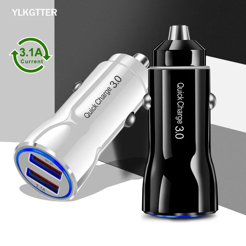 YLKGTTER двойной USB выход 3.1A/QC3.0 умное автомобильное зарядное устройство для Iphone X/11 XIAO