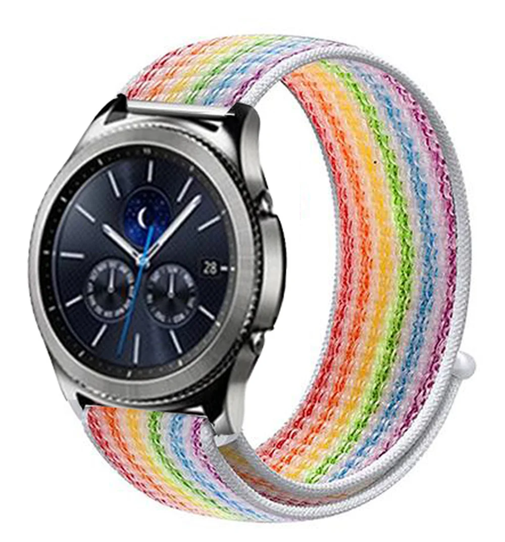 20 мм 22 Спортивная нейлоновая петля для samsung gear S2 S3 Galaxy Watch Active 42 46 ремешок часов huawei