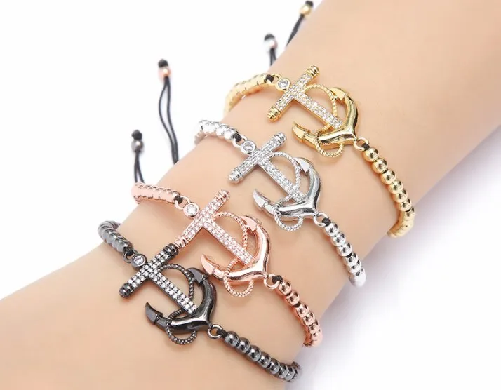 Золотистый Серебристый браслет с микрозакрепкой из фианита веревка