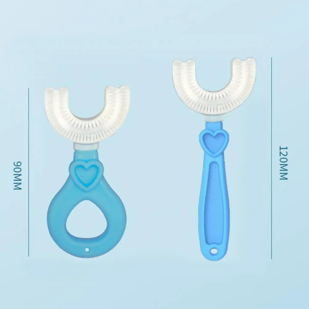 Cepillo de dientes en forma de U para ni&ntilde;os, cepillo de dientes con cabeza tipo U, Cuidado Oral, de mano, cerdas suaves-5