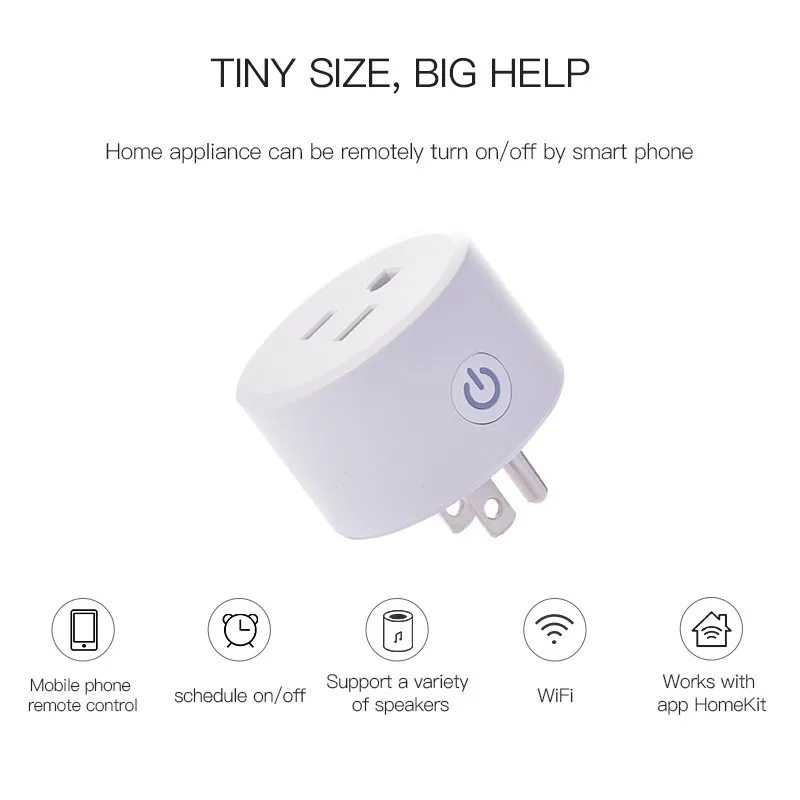 

Mini US Wifi Smart Plug Surge Protector 90-250V with power monitor Multi-plug timer for use with Alexa Google Home Tuya