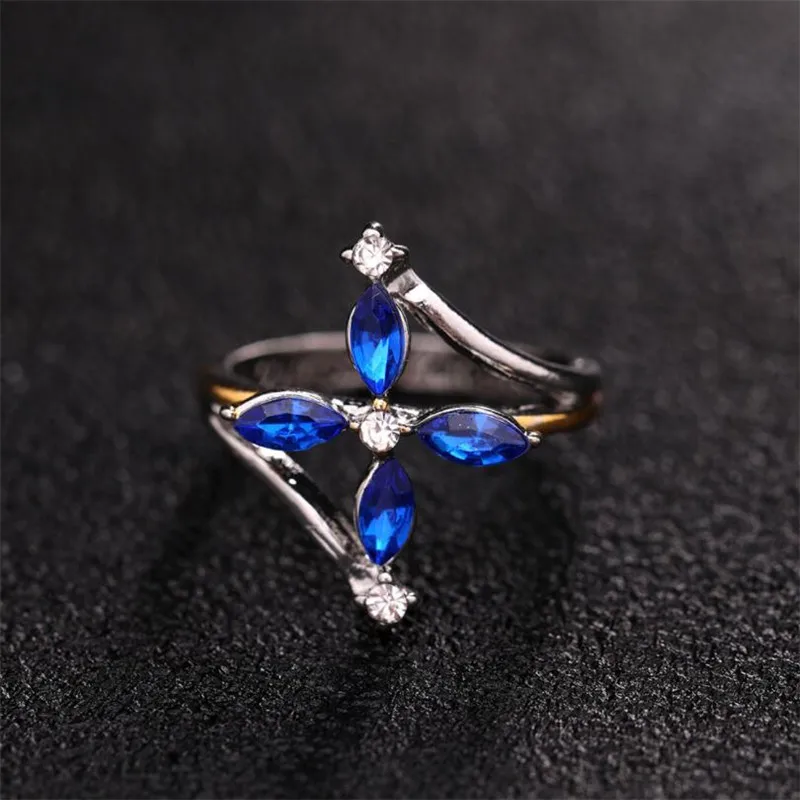 

Popular fashion purple zircon two-color lettering ring women romantic Valentine's Day temperament charm jewelry gift wholesale