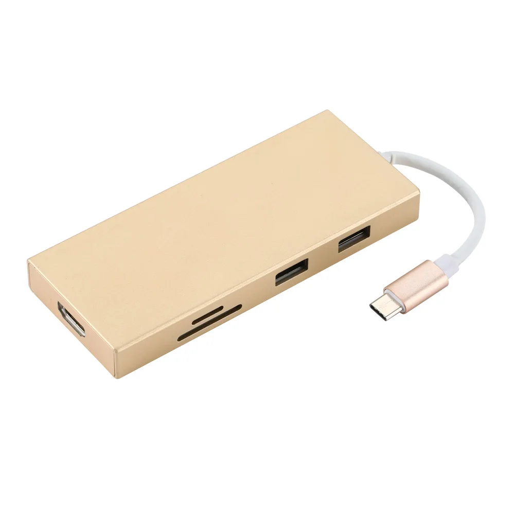 Многофункциональный 4K Ultra HD видеовыход 3 порта USB 0 концентратор Type C к HDMI TF SD