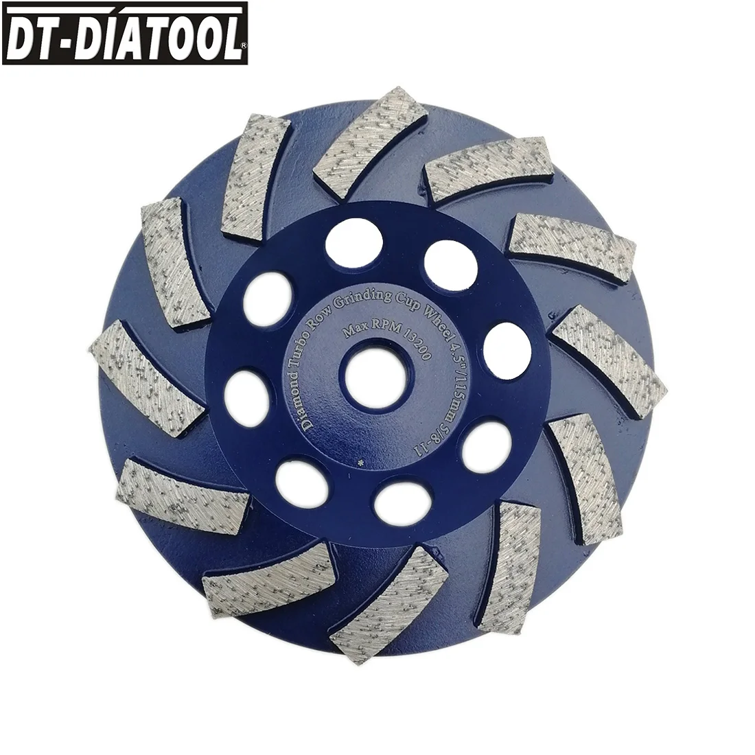 

DT-DIATOOL 1pc 5/8-11 Dia 115mm/4.5inch Diamond Segmented Turbo Row Cup Grinding Wheel For Concrete Hard Stone Granite Marble