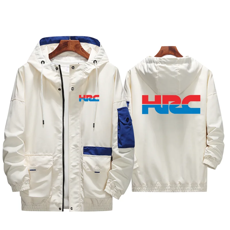 Мужская ветровка с капюшоном приталенная куртка-бомбер размера плюс для весны и