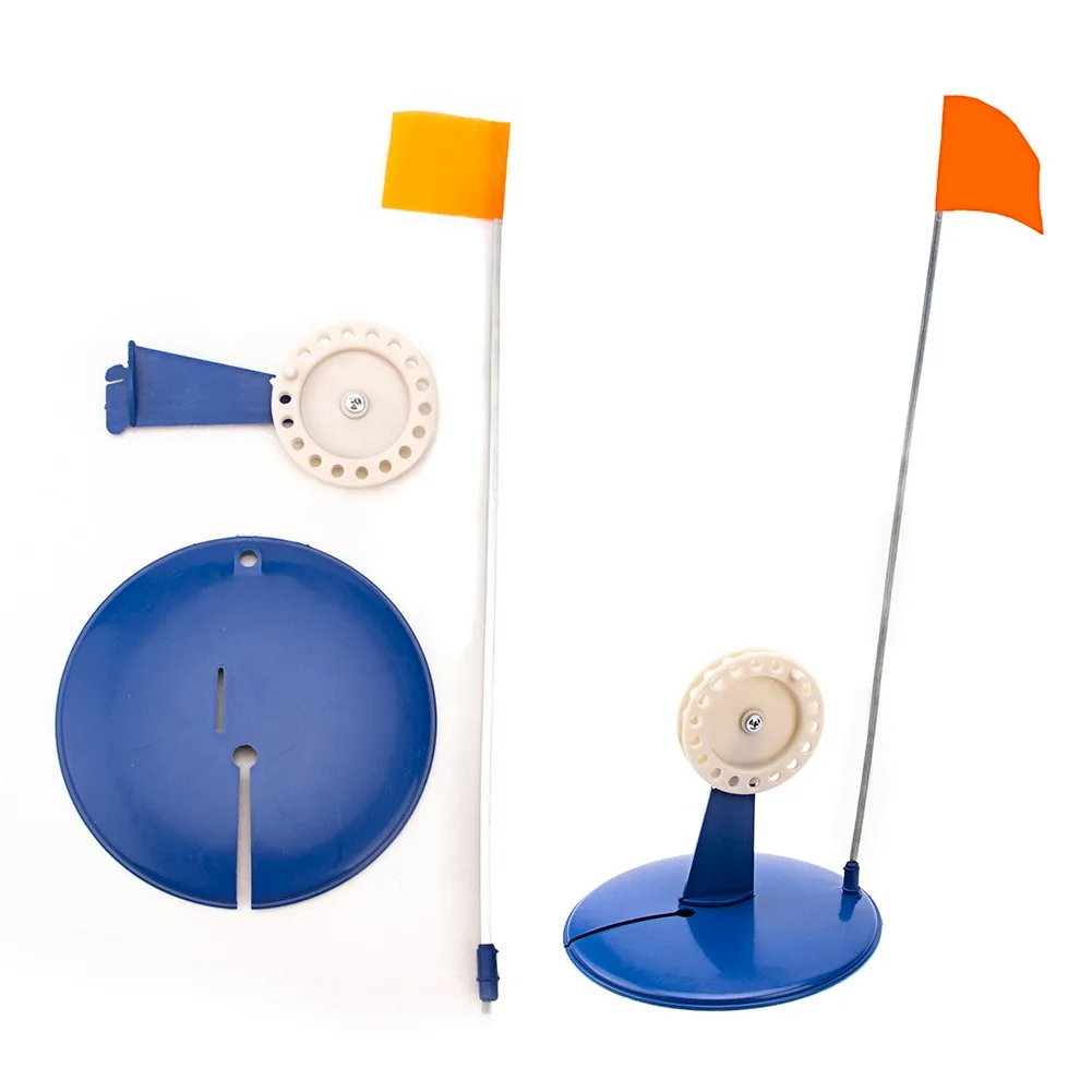 

Portable Winter Ice Fishing Rod Tip Up With Flag Marker Pole Indicator Equipment Lightweight ABS Rod Tip Up Flag Tackle Pesca