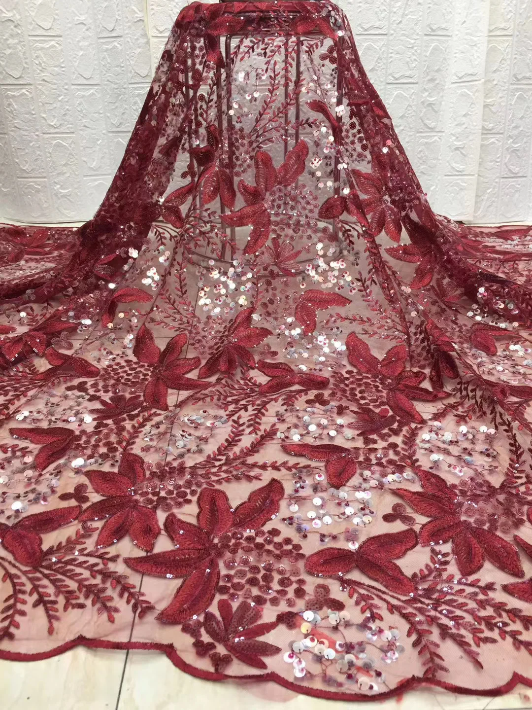 

Французская сетчатая кружевная ткань с блестками, Нигерия 2020, высококачественное кружево, африканская кружевная ткань для свадебного шитья D4139