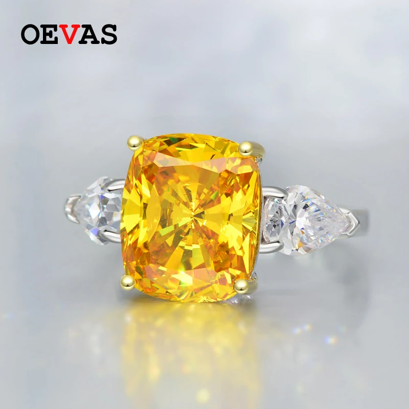 

OEVAS Роскошные 100% Серебро 925 пробы 10*12 мм цитрин драгоценный камень свадебное обручальное коктейльное кольцо изящная Бижутерия Подарки Оптом
