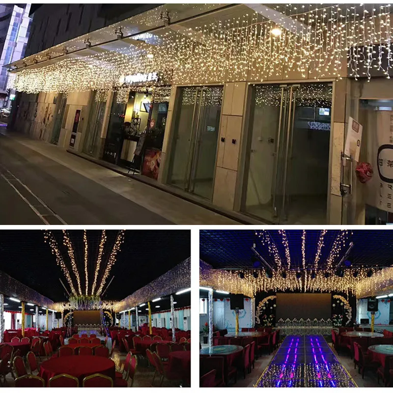 

Christmas lights outdoor decoration 5 meter droop 0.4-0.6m led curtain icicle string lights new year wedding party garland light