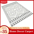 Коврик Madream в Корейском стиле, простой геометрический безворсовый ковер черного и белого цвета, напольный коврик для дома, спальни, Нескользящие коврики