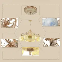 Gold chandeliers antique sconcelight glass for bedroom living room ceiling fixtures 220v 110v E27