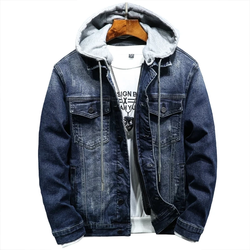 

2023 Hooded Cotton Liner Denim Jakets Men Winter Denim Coats Jean Jackets New Fashion Men Outwear Casual Denim Coats M-4XL