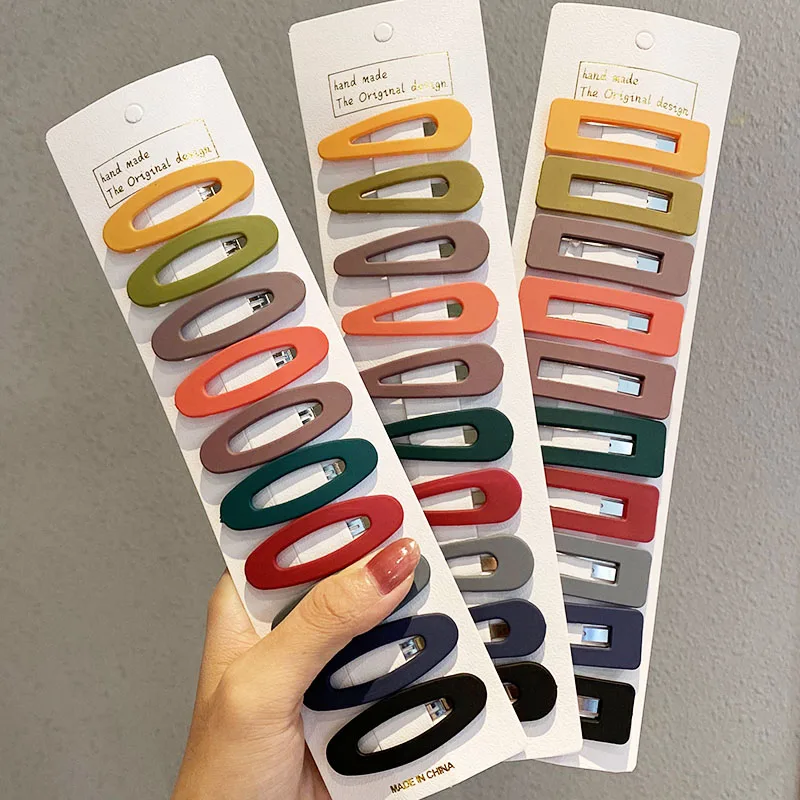 Заколки для волос женские разноцветные матовые 10 шт./компл. |