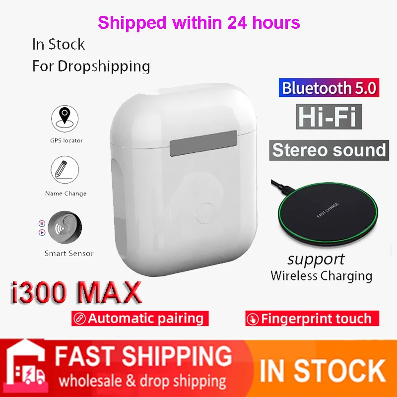 

2021 Original i300 MAX Tws Wireless Earphone Rename Bluetooth 5.0 Super Earbuds PK i1000 i2000 i30000 i9000 i500 i30 i60 tws
