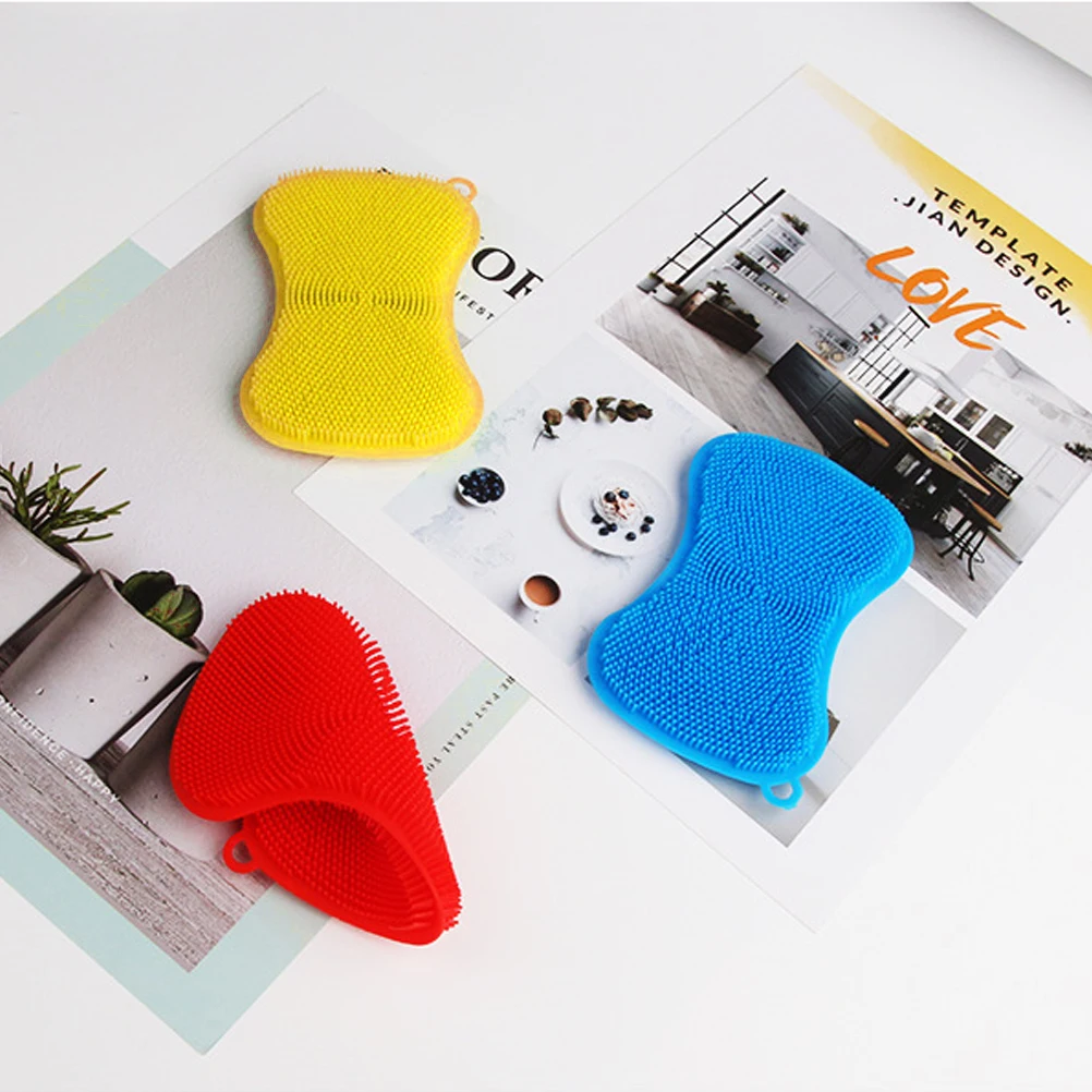 Силиконовая щетка для чистки кухни 3 шт. губки мытья посуды сковорода легко мыть