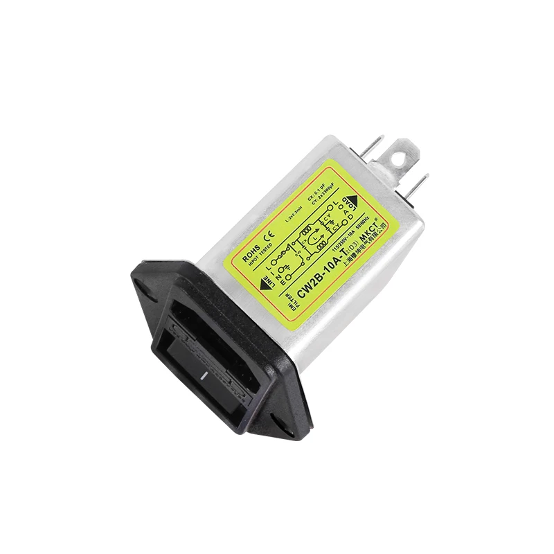 IEC-вход с двойными предохранителями EMI AC 220V очистка от помех 50/60 Гц CW2B-1A/3A/6A/10A-T2 (D3)