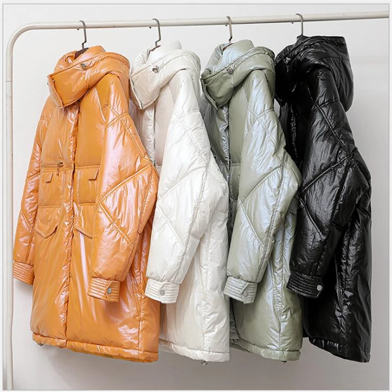 

winter jacket women 2020 Fashion women parkas Cotton Padded Thick Warm Outwear female coat winter Casual Glossy Overcoat R838