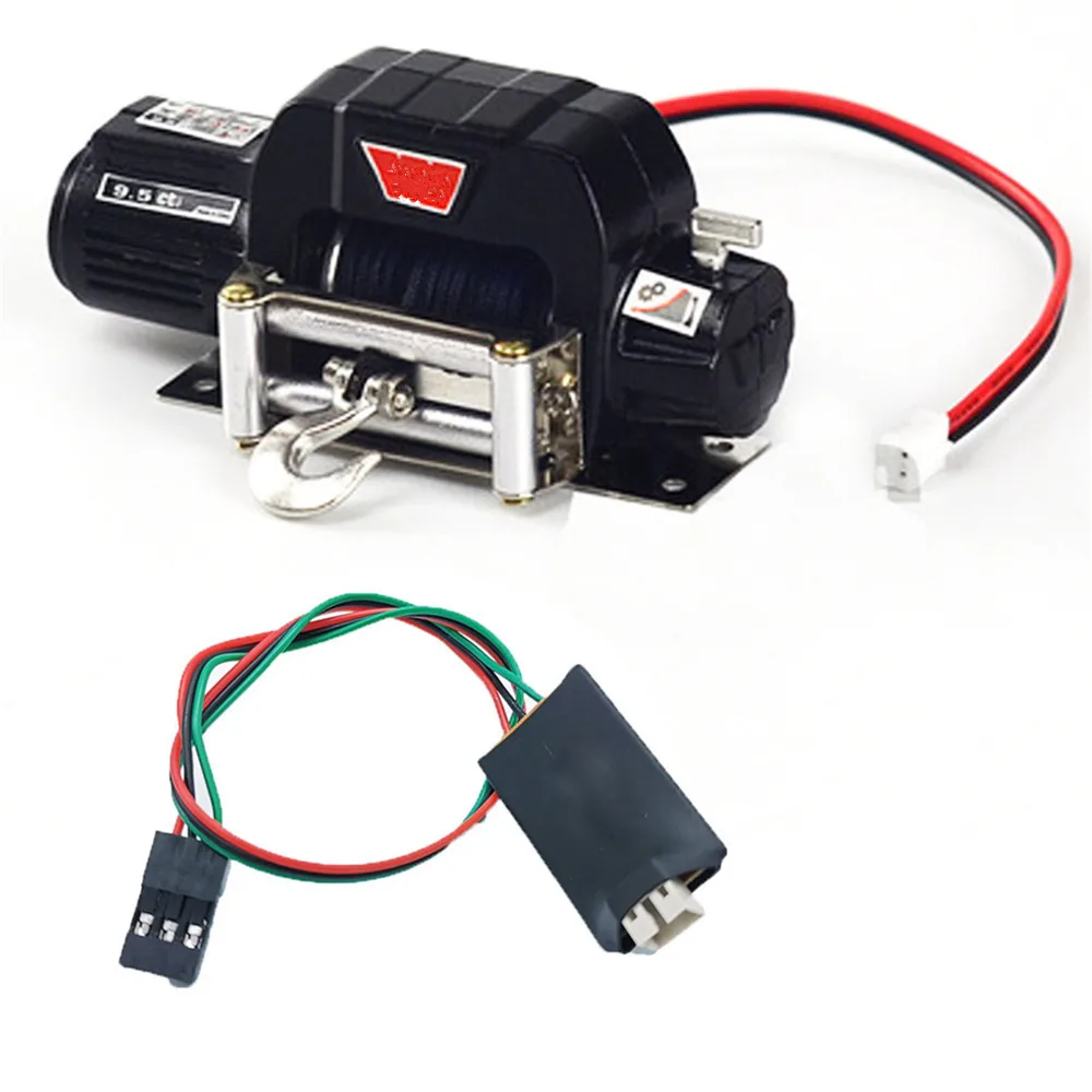 Мини металлическая электрическая лебедка с 4-канальным контроллером для 1/10 SCX10 D90