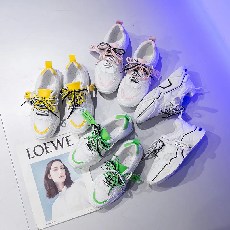 

Dad Shoes Women Casual Platform Sneakers 2020 Autumn Fashion Retro Running Shoes Comfortable Height Increase Sports Tennis Shoes