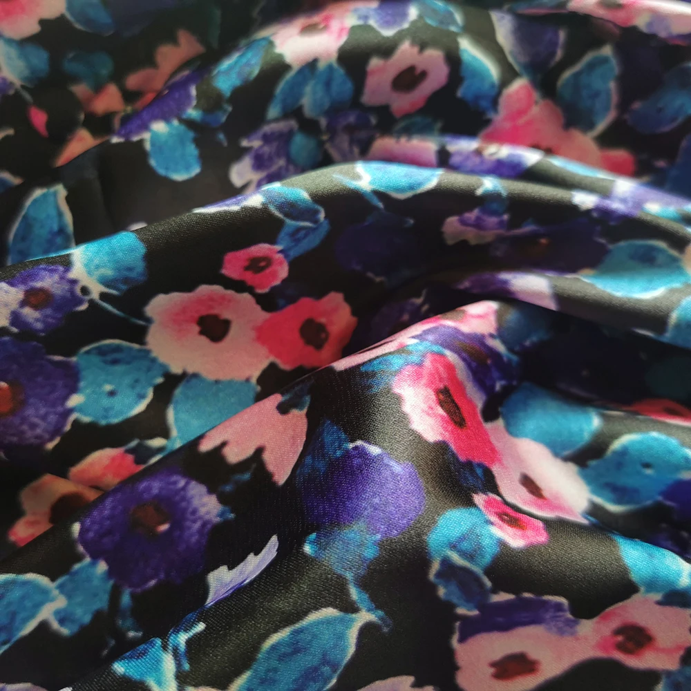 

2021 Spring Satin Sexy Mini Dress V Neck Tunic High Waist A Line Lantern Long Sleeve Floral Print Vintage Streetwear Women Dress