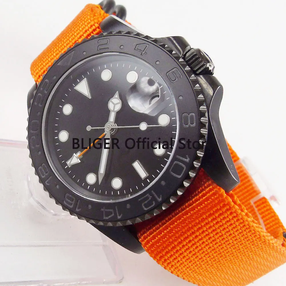 Спортивные мужские часы с сапфировым стеклом 40 мм большим циферблатом