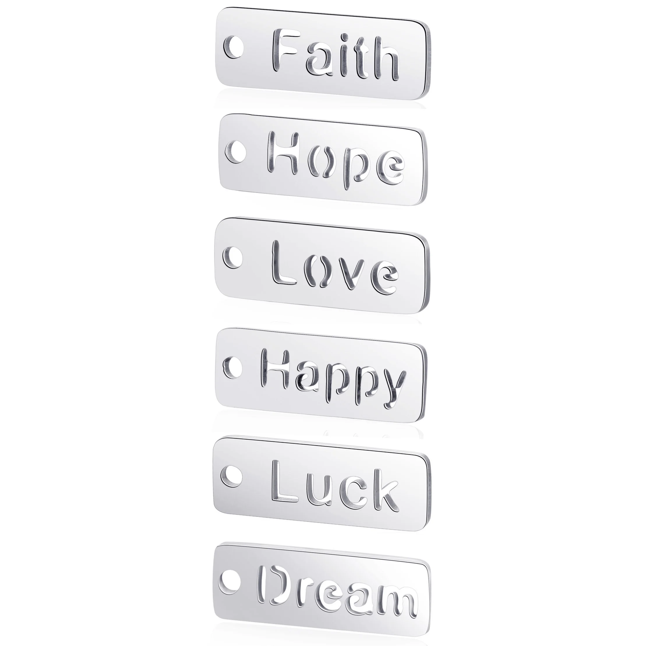 

10 шт., подвески из нержавеющей стали с надписью «Love Word»