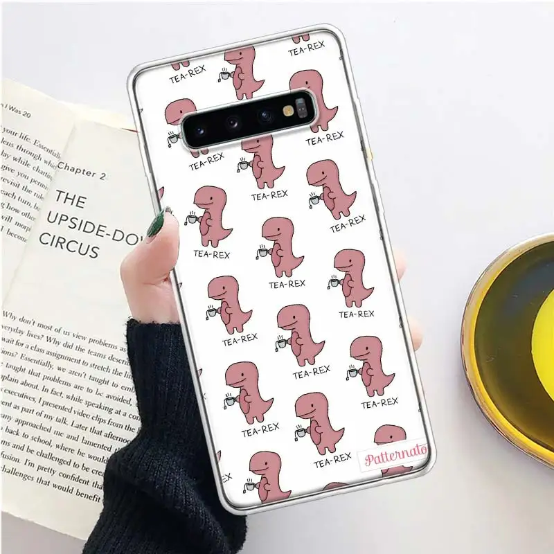 

Cute Dinosaur Baby Fashion Phone Case For Samsung Galaxy A51 A71 A70 A50 A40 A30 A21 A20E A10S A41 A01 A6 A7 A8 A9 Plus + Soft C