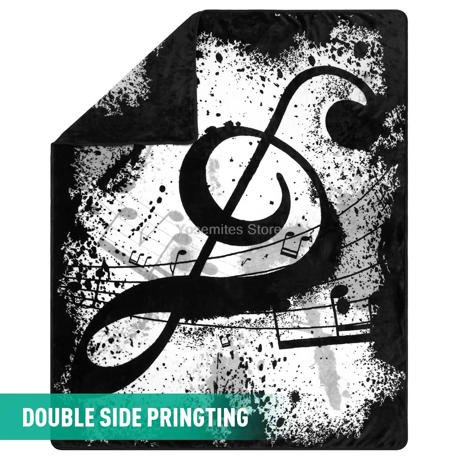 Одеяло Jekeno Music Note двустороннее мягкое удобное офисное покрывало с принтом | Дом и