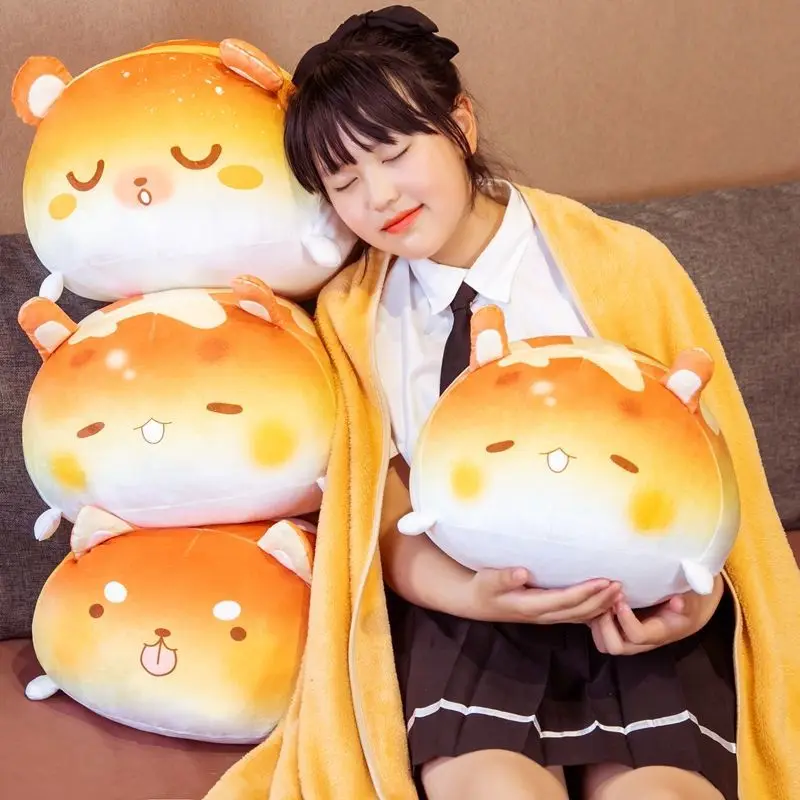 Бесплатная доставка милая подушка для любимого хлеба одеяло 2 в 1 Сиеста Подушка