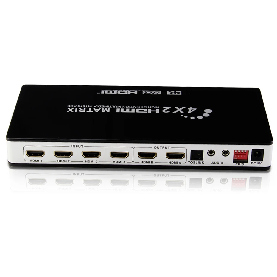 HDMI матрица 4X2 переключатель сплиттер с toslink и стерео аудио 4kX 2K/30 Гц поддерживается