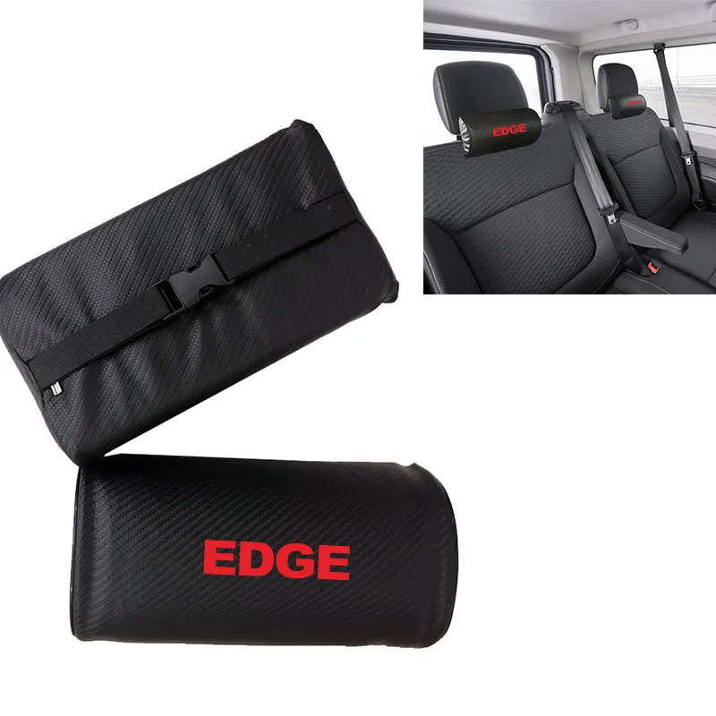 

Подушка на подголовник автомобильного сиденья для Ford Edge, углеродное волокно, кожа, поддержка головы автомобильного сиденья, защита шеи, авт...