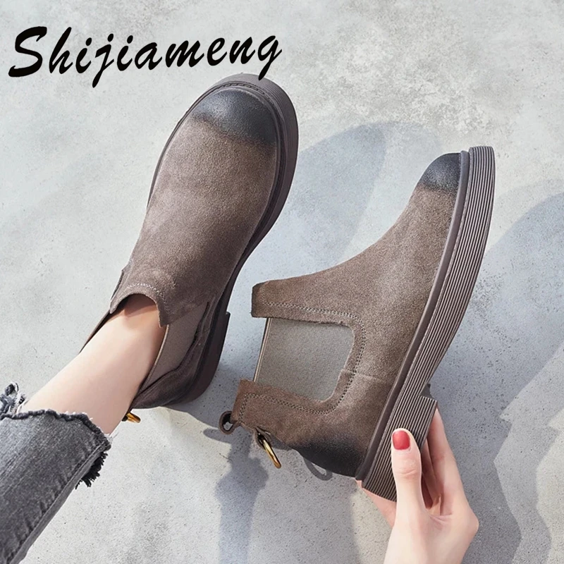 

Ботинки Martin женская обувь осень/зима 2021 женские кожаные женские короткие ботинки на толстом каблуке в британском стиле с плоской подошвой