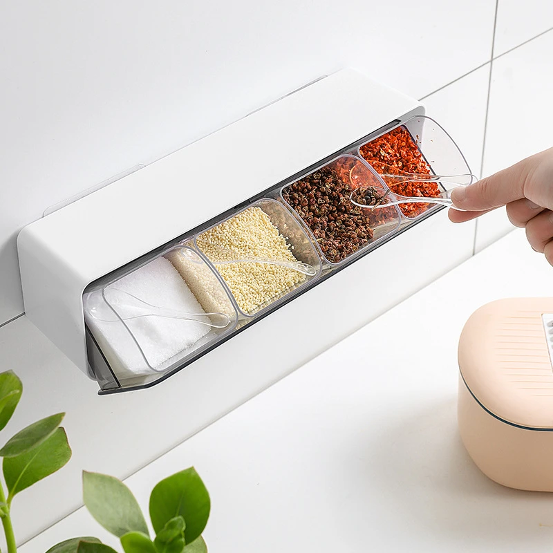 Pepper Salt with Spoon Icing Sugar Spice Rack Seasoning Box Condiment Jar Kitchen Gadget | Дом и сад
