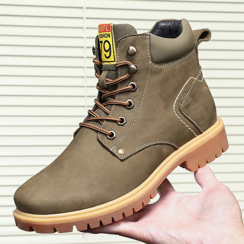 Зимние ботинки Мужская зимняя обувь теплые Нескользящие Ботинки Martin Мужские в