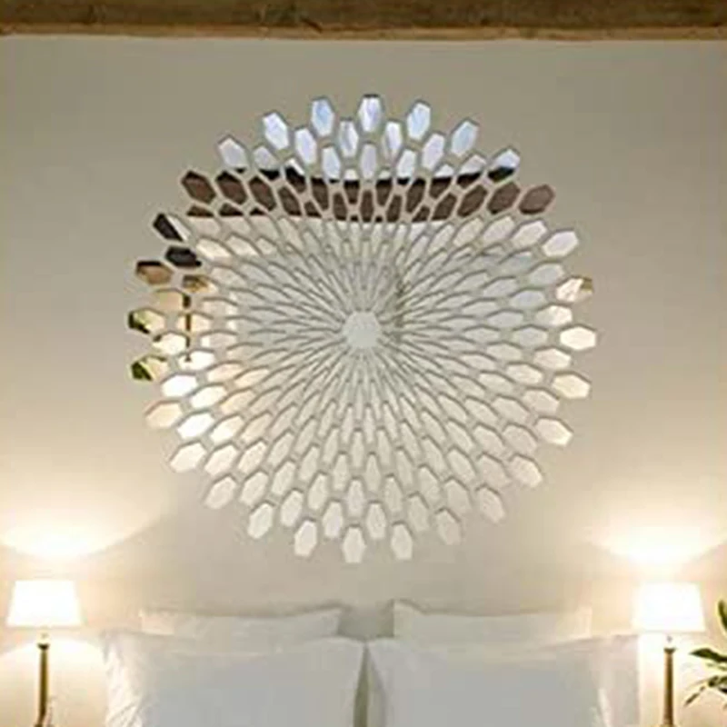 

Акриловая зеркальная Настенная Наклейка с подсолнухом, стикер для украшения гостиной, спальни, Защита окружающей среды