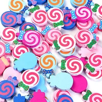 diy 2028mm color lollipop wooden beads for diy jewelry making baby pacifier clip lollipop accessories 50pcs crafts wholesale