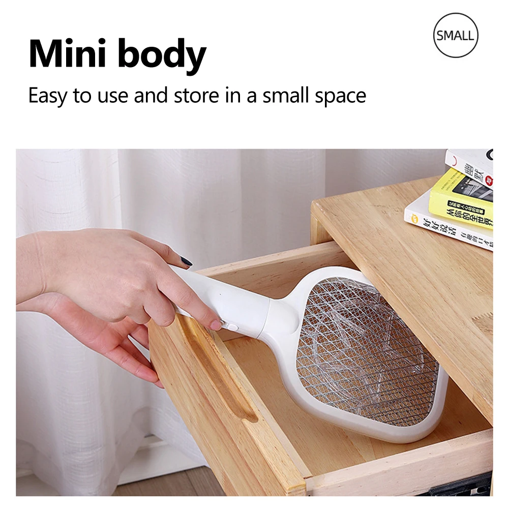 

USB Electric 2 in 1 Mosquito Swatter Lamp Anti Fly Bug Zapper Racket Killer Trap USB Rechargeable Summer Fly Trap Swatter