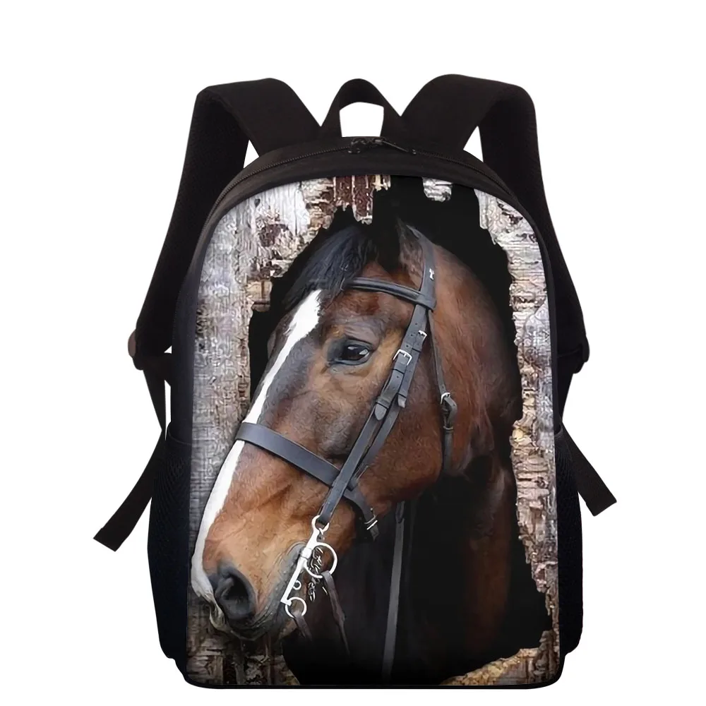 Модная лошадь 3D 15 &quotШкольная Сумка для мальчиков и девочек ортопедические