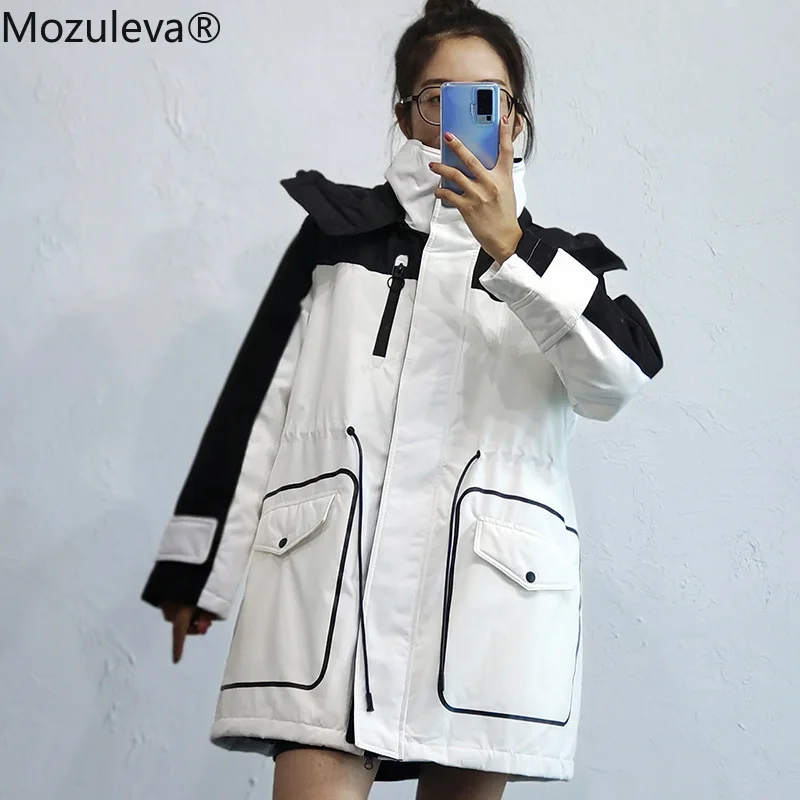 Mozuleva 2020 рабочая одежда пуховая куртка для женщин средний и длинный пояс тонкая