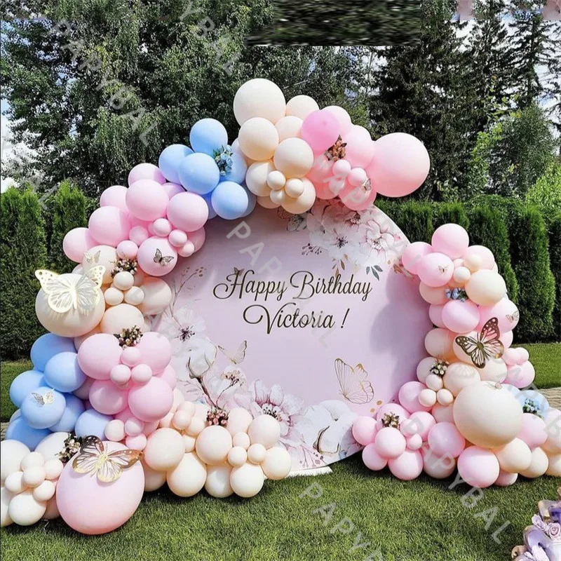 

154Pcs Pink Apricot Garland Balloons Arch Kit Blue Latex Balloon Baby Shower Globos Engagement Birthday Party Decors Toys Gifts