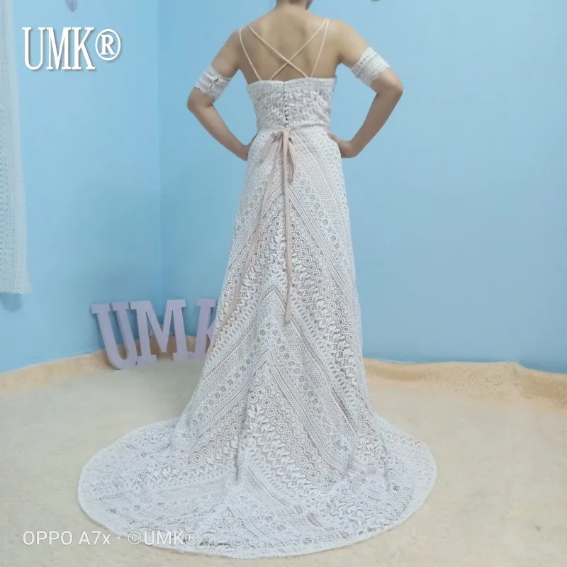 Винтажное свадебное платье UMK Vestido De Noiva 2020 в стиле бохо кружевные свадебные