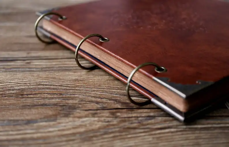 10 дюймов на заказ винтажный гравированный PU лазерный кожаный фотоальбом черные